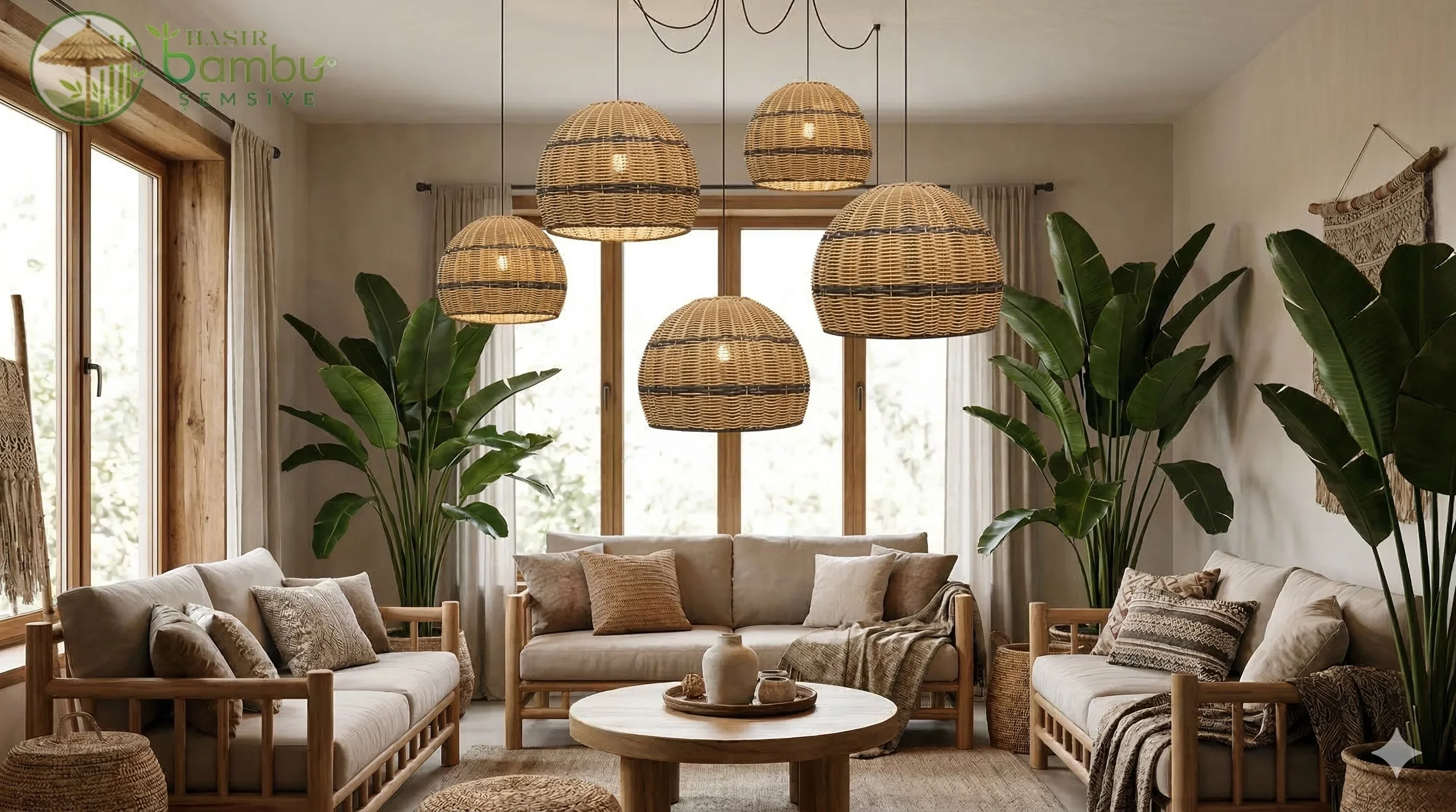 Bambu Rattan Avizeler