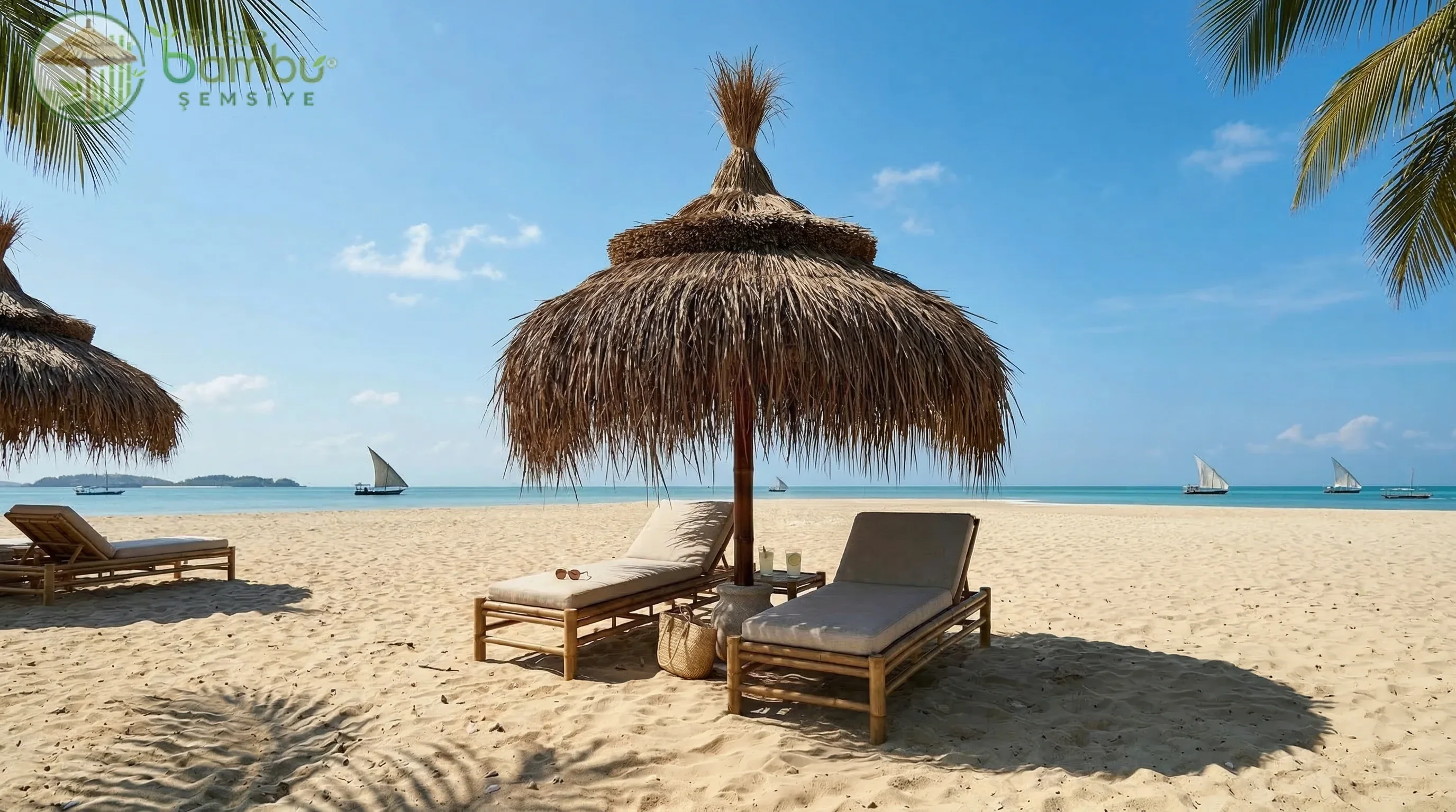 Püsküllü Plaj Şemsiyesi